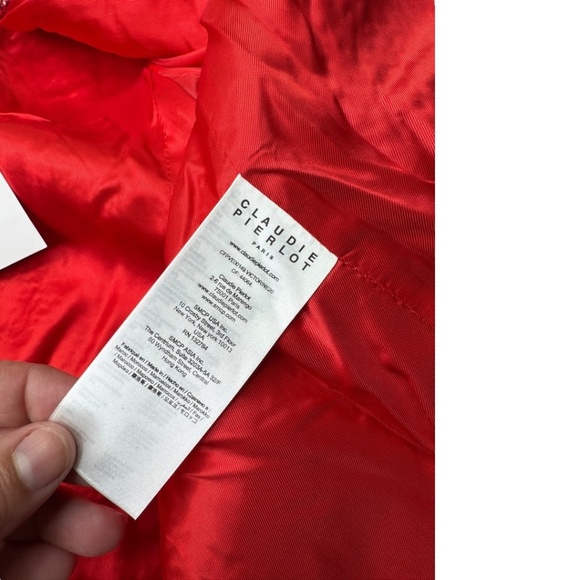 Claudie Pierlot Firey Red Tweed Jacket - Picture 9 of 15